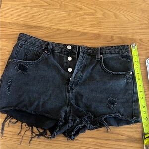 Wild Fable Super High Rise Distressed Black Denim Shorts